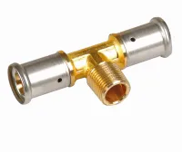 Тройник пресс 16x1/2'НРх16 переходной, латунь Henco 14P-160416