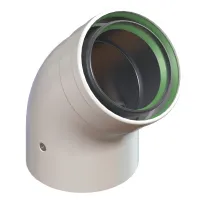 Отвод 45 град. d 80/100  с манжетами утепленный УТДК 01.30.012.000