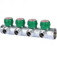Коллектор регулирующий 1', 4 отвода 1/2' плоское уплотнение STOUT RG008UJF325839 Москва