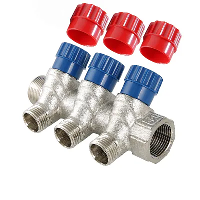 Коллектор 3/4' х 2 выхода 1/2' НР с вентилями VALTEC O56004052 Москва