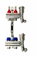 Коллекторная группа FHF-2RF set 2 контура 1'x3/4' с расходомерами, воздухоотводчиками и кронштейнами Ridan 088U0722R Москва