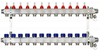 Коллекторная группа SSM-12RF set 12 контуров 1' x 3/4' с расходомерами и кронштейнами Ridan 088U0962R