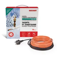 Кабель греющий саморегулирующийся  10HTM2-CT, в трубу, 15 м/150 Вт, REXANT
