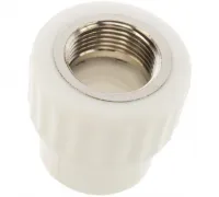 Муфта комбинированная 20x1/2' ВР полипропиленовая PPR белая Valfex 10129020