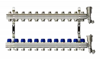 Коллекторная группа FHF-12R set 12 контуров 1'x3/4' c воздухоотводчиками и кронштейнами Ridan 088U0712R Москва
