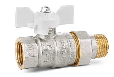 Кран шаровой со сгоном Ду20 Ру40 (3/4') ВН белая ручка бабочка LD Pride LD 47.306.20 W