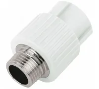 Муфта комбинированная 20x1/2' НР полипропиленовая PPR белая Valfex 10130020 Москва