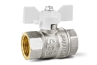 Кран шаровой 11б27п1 Ду20 Ру40 (3/4') ВВ белая ручка бабочка LD Pride LD 47.300.20 W