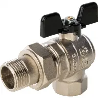Кран шаровой со сгоном угловой 3/4' ВН ручка бабочка STOUT RG00938T5RMFA6