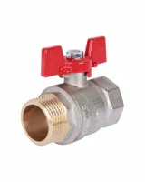 Кран шаровой 1 ВН/НР, ручка бабочка Rommer RG008UB5BI70F2