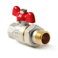 Кран шаровой полнопроходной со сгоном, ручка-бабо ка, НВ 1/2 PRO AQUA FWB65-M15-F15s Нижний Новгород