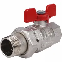 Кран шаровой со сгоном 1' ВН ручка бабочка (EPDM) STOUT RG008SHJK0E2HN