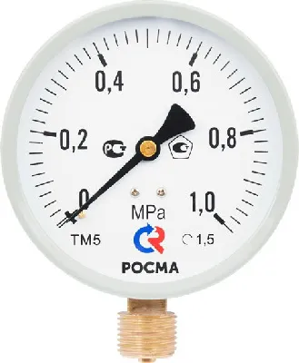 Манометр М2 радиальный ТМ-510Р.00 0...0.6 МРа 1/2' кл.1.5.,цвет-серый РОСМА 00000006817