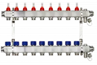 Коллекторная группа SSM-9RF set 9 контуров 1' x 3/4' с расходомерами и кронштейнами Ridan 088U0959R