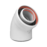 Отвод 45 град коаксиальный d 80/125 мм УТДК 01.03.300.045