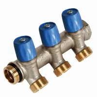 Коллектор VBS с синими вентилями, 3/4НР под евроконус, 3/4 - 2xEK Henco VBS050502-BL