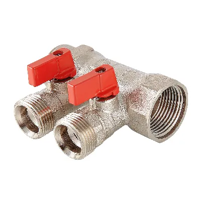 Коллектор 1' х 2 выхода Евроконус 3/4 с отсекающими кранами VALTEC O58104162 Москва