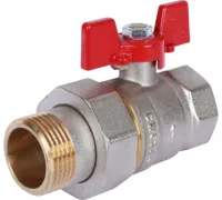 Кран шаровой с американкой 1 ВН/НР, ручка бабочка Rommer RG008UB5BKFAD4