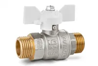 Кран шаровой 11б27п1 Ду15 Ру40 (1/2') НН белая ручка бабочка LD Pride LD 47.304.15 W